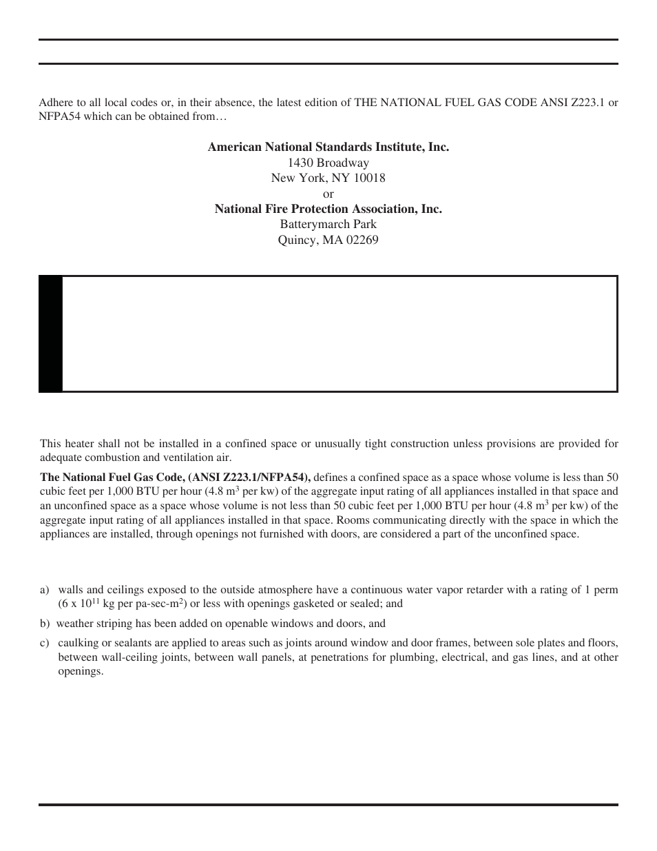 General installation information, Warning | Monessen Hearth VENT-FREE DIS33G User Manual | Page 9 / 40