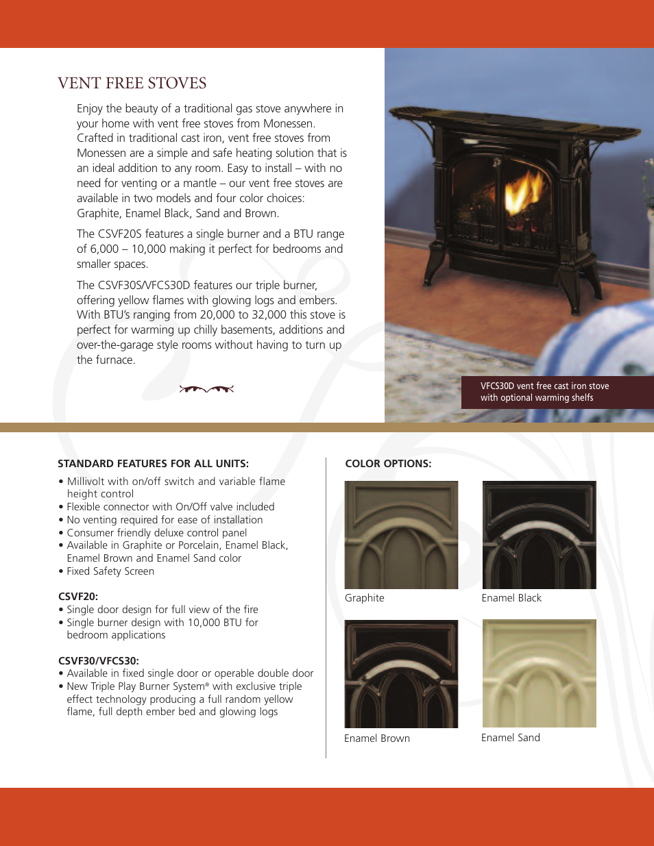 Vent free stoves | Monessen Hearth VFCS30D User Manual | Page 3 / 4