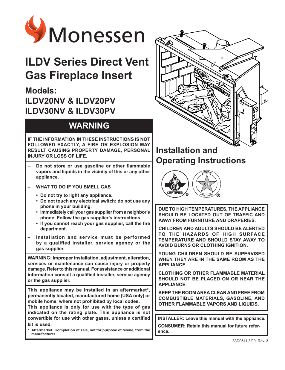 Monessen Hearth ILDV20PV User Manual | 40 pages