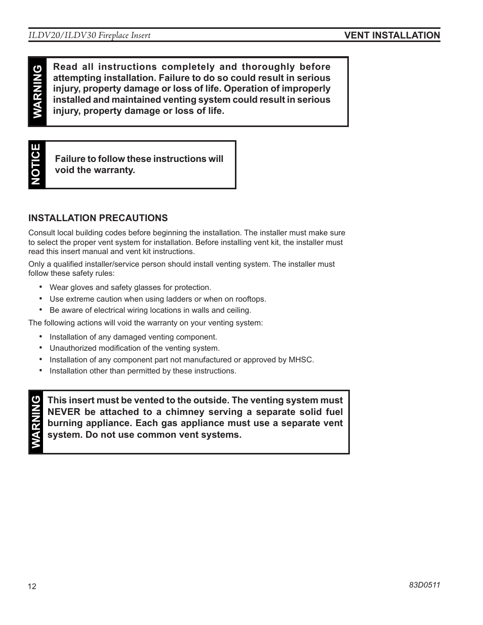 Monessen Hearth ILDV20PV User Manual | Page 12 / 40