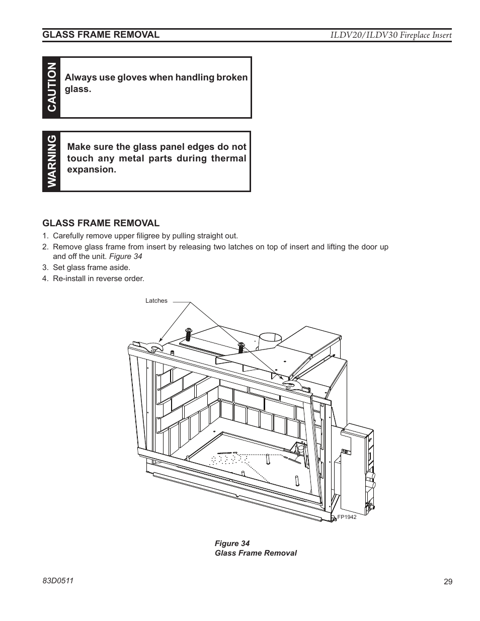 Warn ing, Ca uti on | Monessen Hearth ILDV20PV User Manual | Page 29 / 40