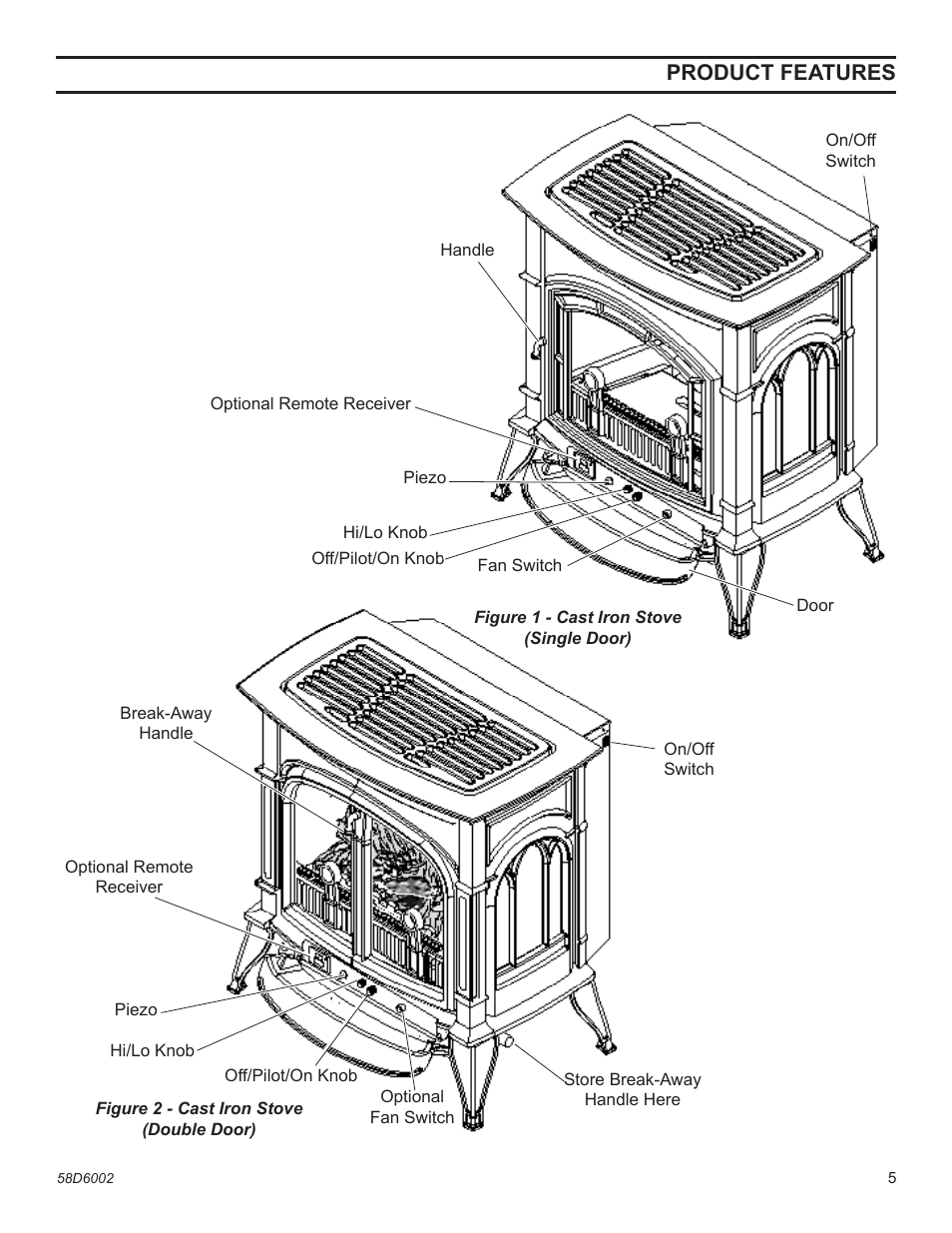 Product features | Monessen Hearth VFCS20DNV User Manual | Page 5 / 32