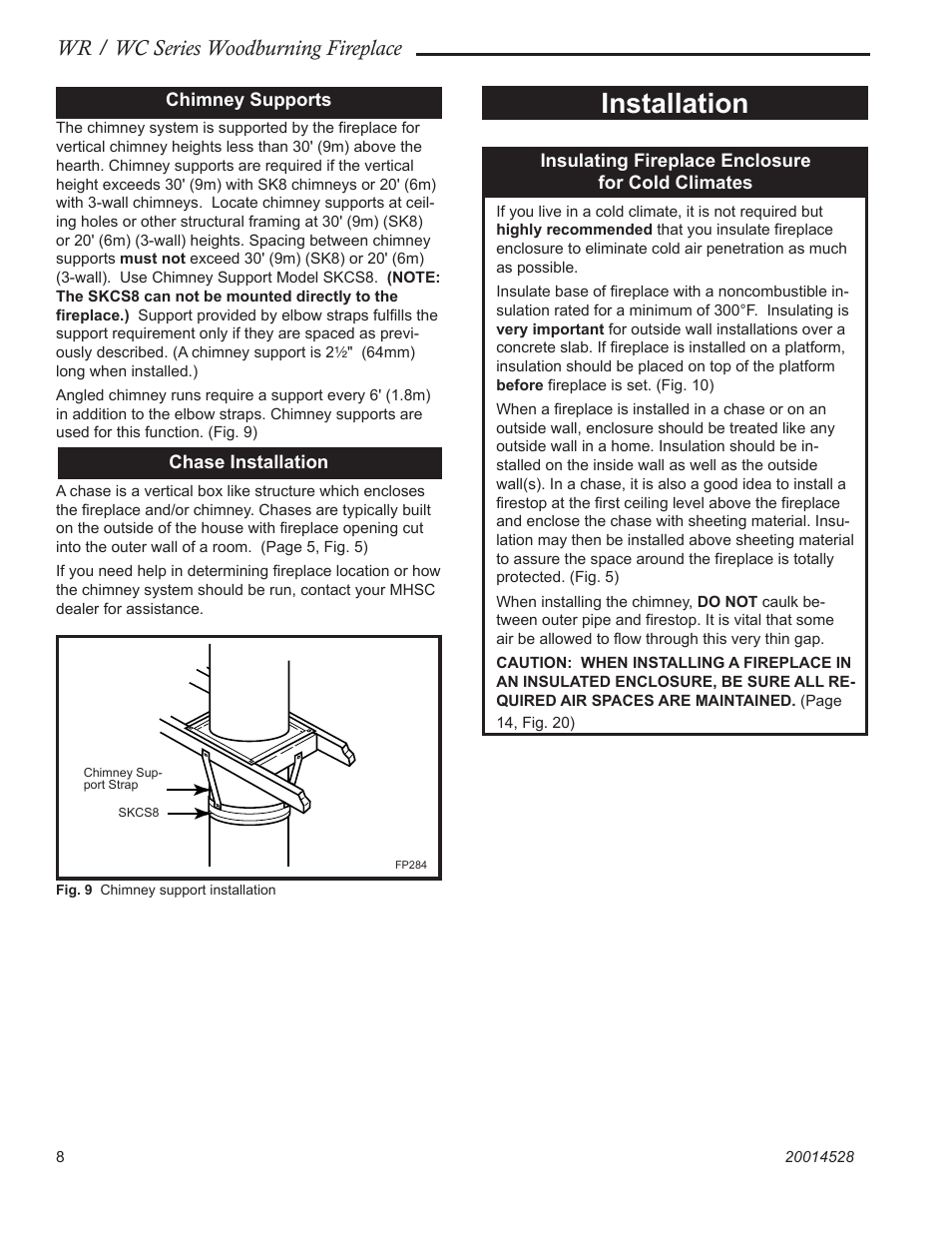 Installation, Wr / wc series woodburning fireplace | Monessen Hearth WR400 User Manual | Page 8 / 24