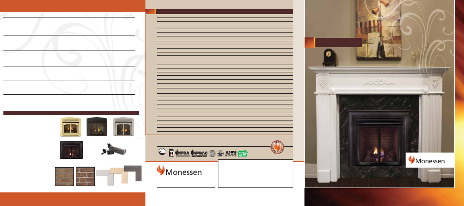 Monessen, Vent free fireboxes, Hpba | Optional accessories | Monessen Hearth Magnum Unvented Vent-Free Fireboxes MCUF36D User Manual | Page 6 / 6