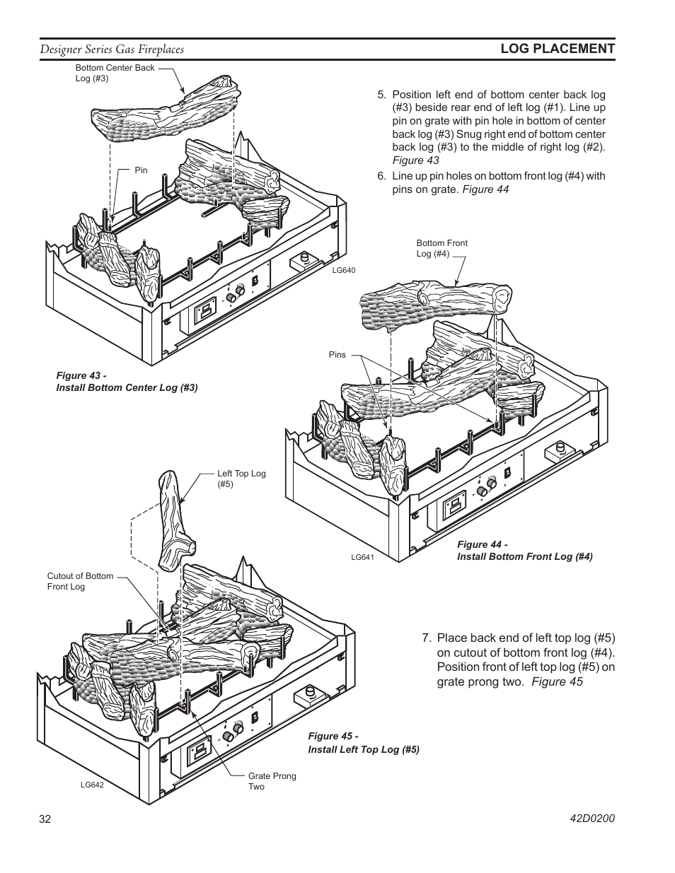 Lg641 bottom front log | Monessen Hearth 624DV(ST User Manual | Page 32 / 52