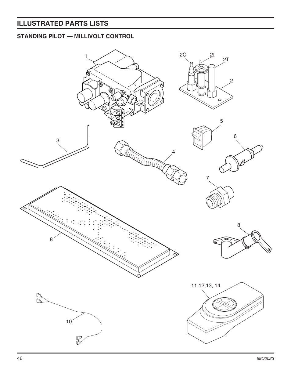 Illustrated parts lists | Monessen Hearth Direct Vent Gas Fireplace CDVR36 User Manual | Page 46 / 52