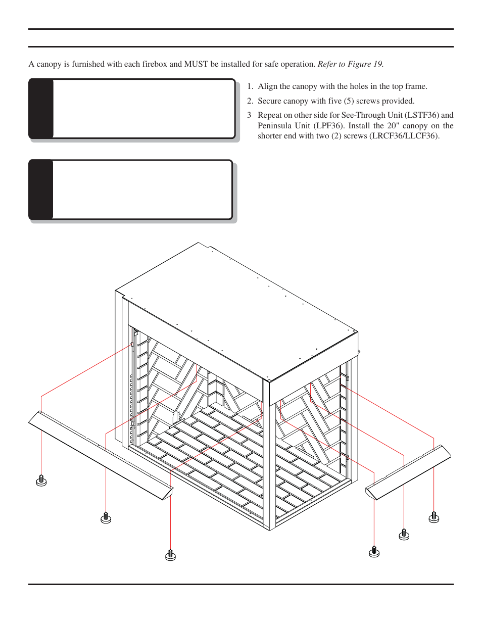 Monessen Hearth LO-Rider Designer Vent Free Fireboxes LRCF36 User Manual | Page 15 / 24