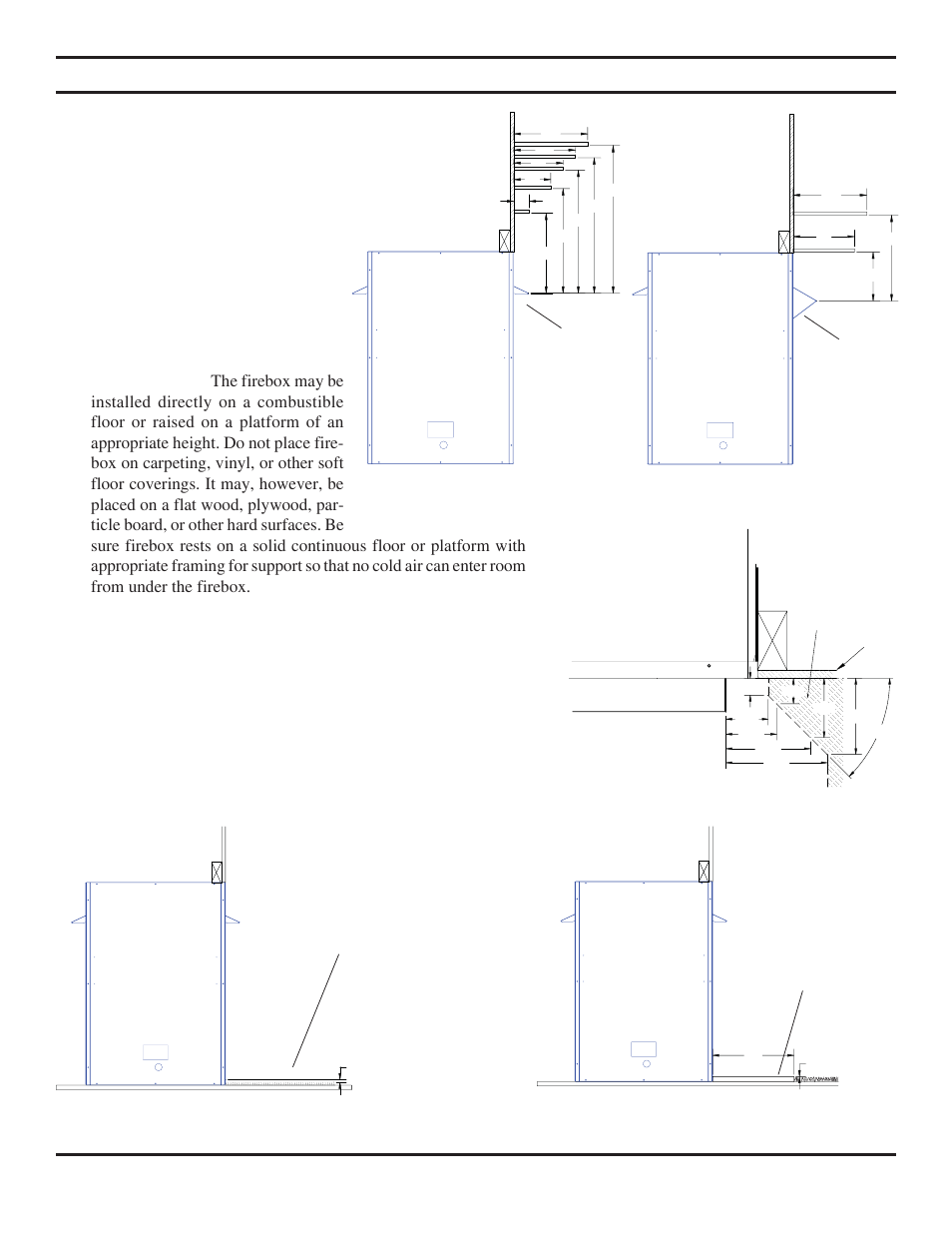 Clearances and height requirements | Monessen Hearth LO-Rider Designer Vent Free Fireboxes LRCF36 User Manual | Page 8 / 24