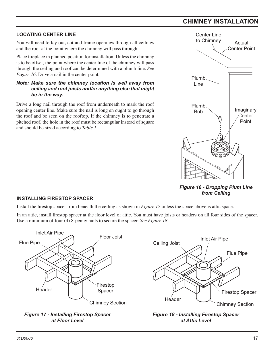 Chimney installation | Monessen Hearth 36" and 42" Wood Burning Fireplaces BWB400A User Manual | Page 17 / 44