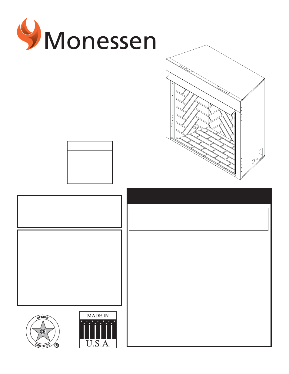 Monessen Hearth Lo-Rider Vent Free Firebox LCUF32-R User Manual | 18 pages