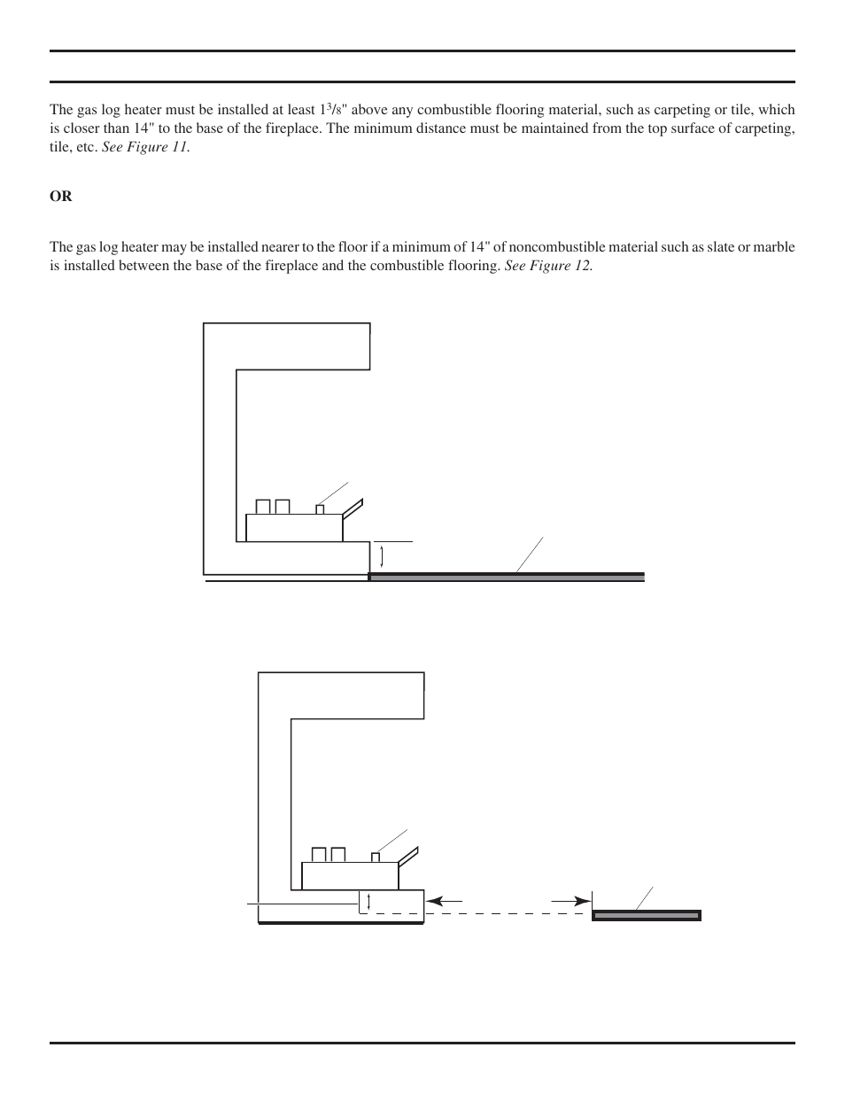 Floor clearance | Monessen Hearth TPB24 User Manual | Page 16 / 42