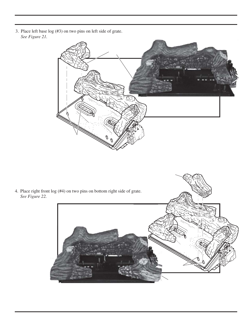 Log placement | Monessen Hearth TPB24 User Manual | Page 24 / 42