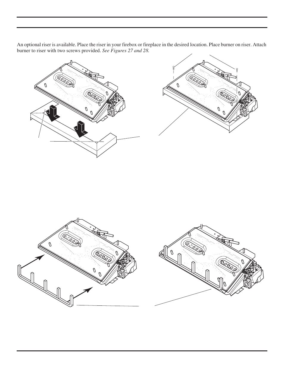Riser and steel bar grate installation | Monessen Hearth TPB24 User Manual | Page 27 / 42