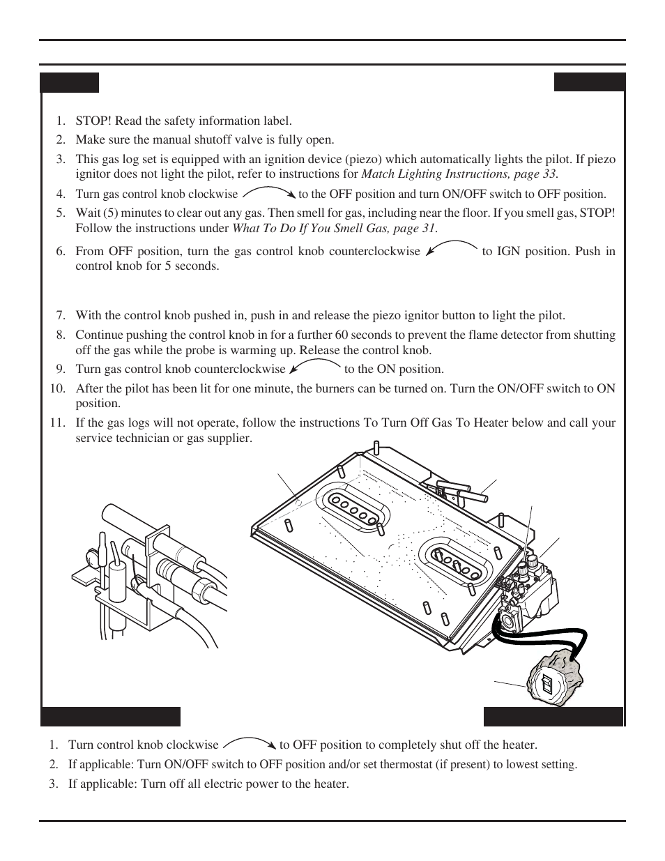 Milli-volt control lighting instructions | Monessen Hearth TPB24 User Manual | Page 32 / 42