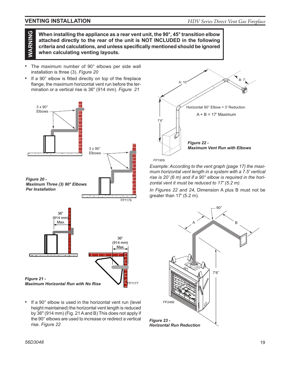 Fp1177 max horizontal run | Monessen Hearth HDV500NV/PV User Manual | Page 19 / 64