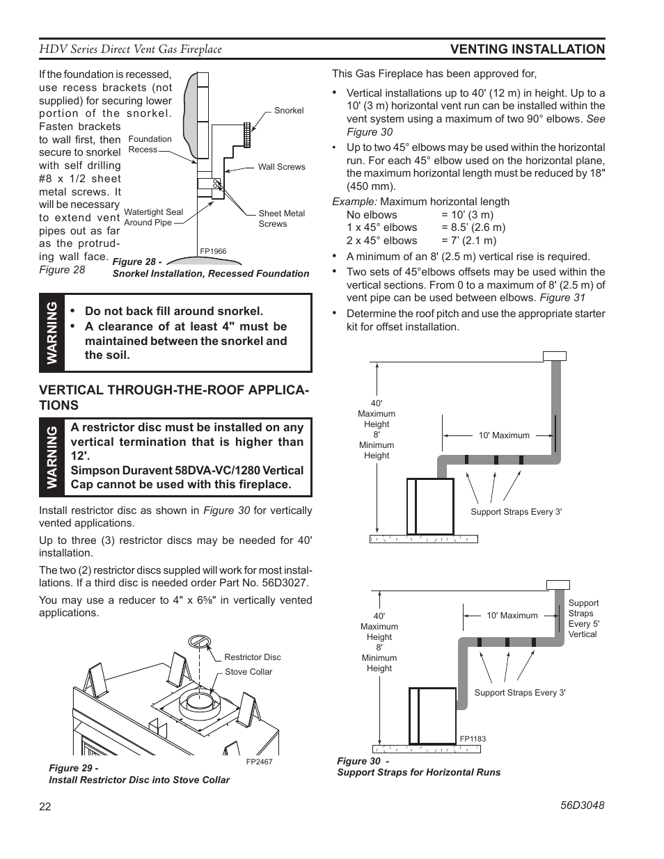 Fp2467 hdv restrictor | Monessen Hearth HDV500NV/PV User Manual | Page 22 / 64