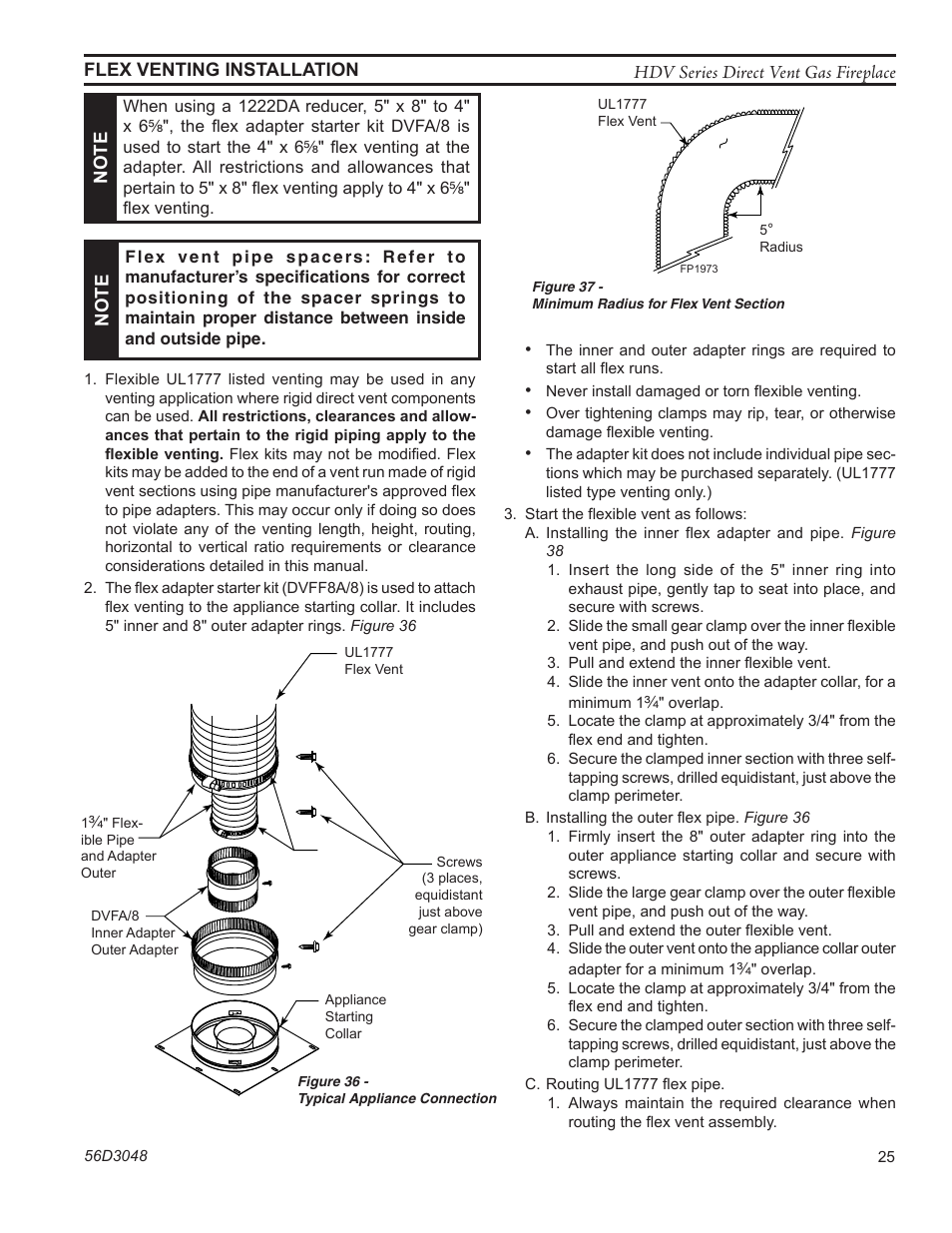 Fp1972 appliance connection, Fp1973 flex pipe bend | Monessen Hearth HDV500NV/PV User Manual | Page 25 / 64