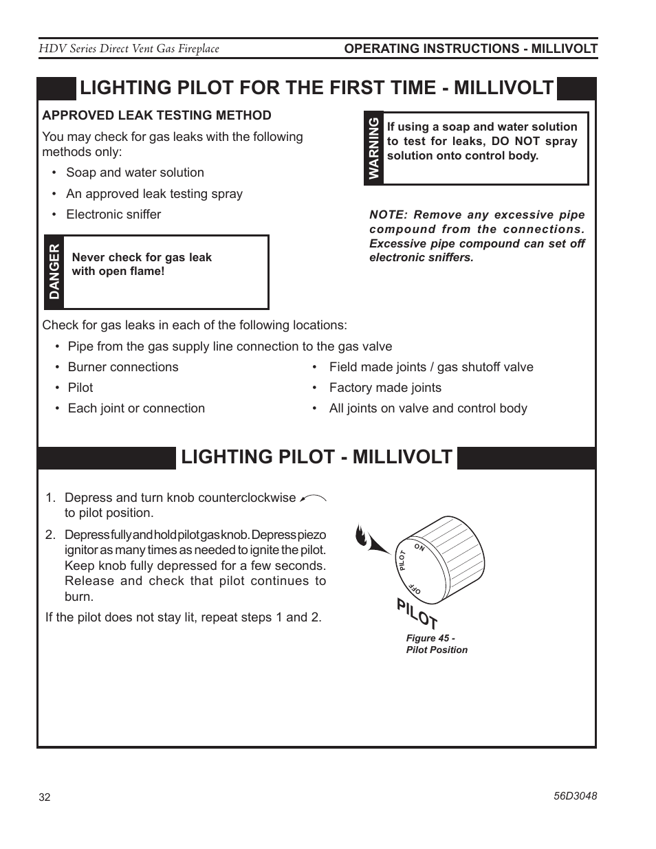 Pilot | Monessen Hearth HDV500NV/PV User Manual | Page 32 / 64