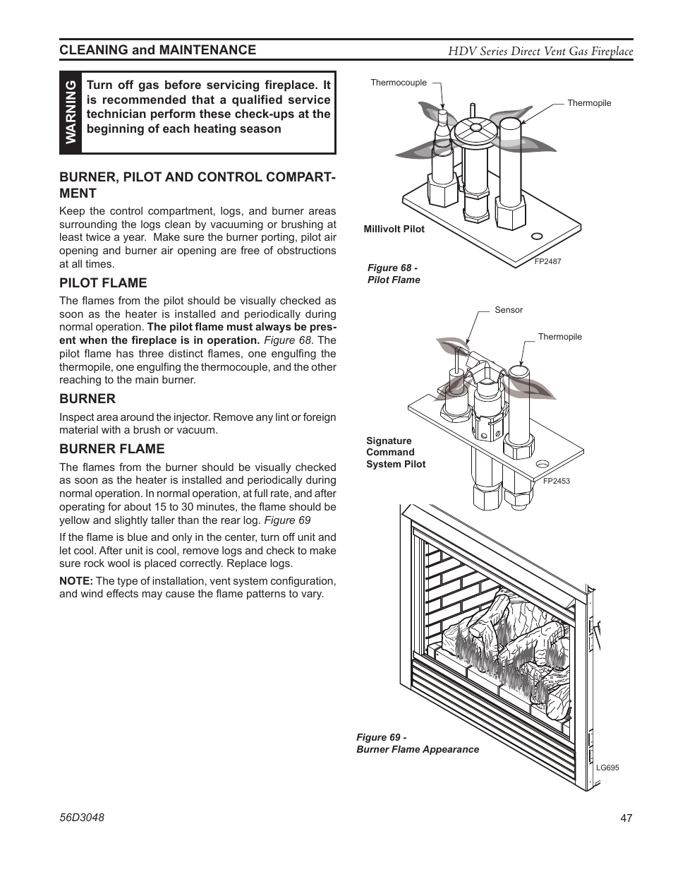 Fp2487 hdv pilot flame | Monessen Hearth HDV500NV/PV User Manual | Page 47 / 64