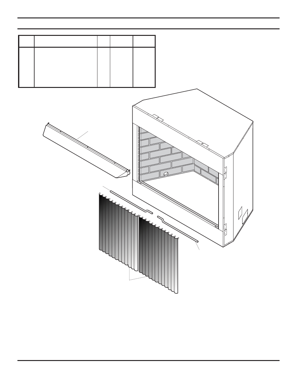 Illustrated parts list | Monessen Hearth Unvented Vent-Free Fireboxes BUF500 User Manual | Page 15 / 20