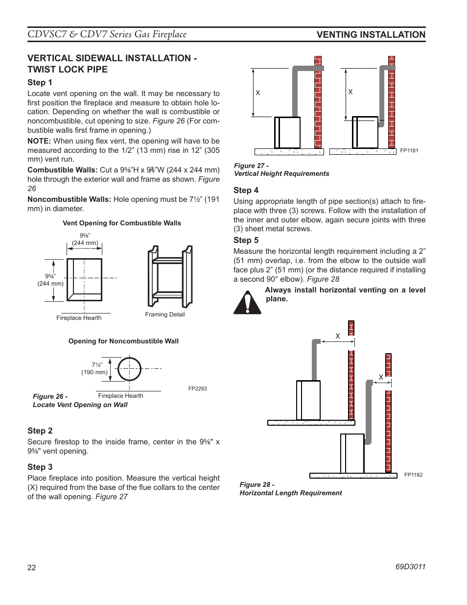 Cdvsc7 & cdv7 series gas fireplace | Monessen Hearth CDVR33N/PV7;N/PE7;N/PSC7 User Manual | Page 22 / 68