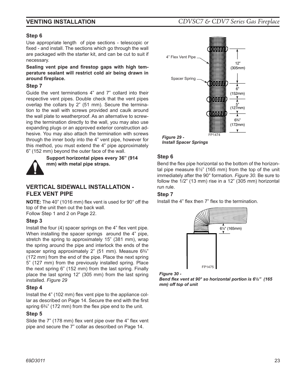 Cdvsc7 & cdv7 series gas fireplace | Monessen Hearth CDVR33N/PV7;N/PE7;N/PSC7 User Manual | Page 23 / 68