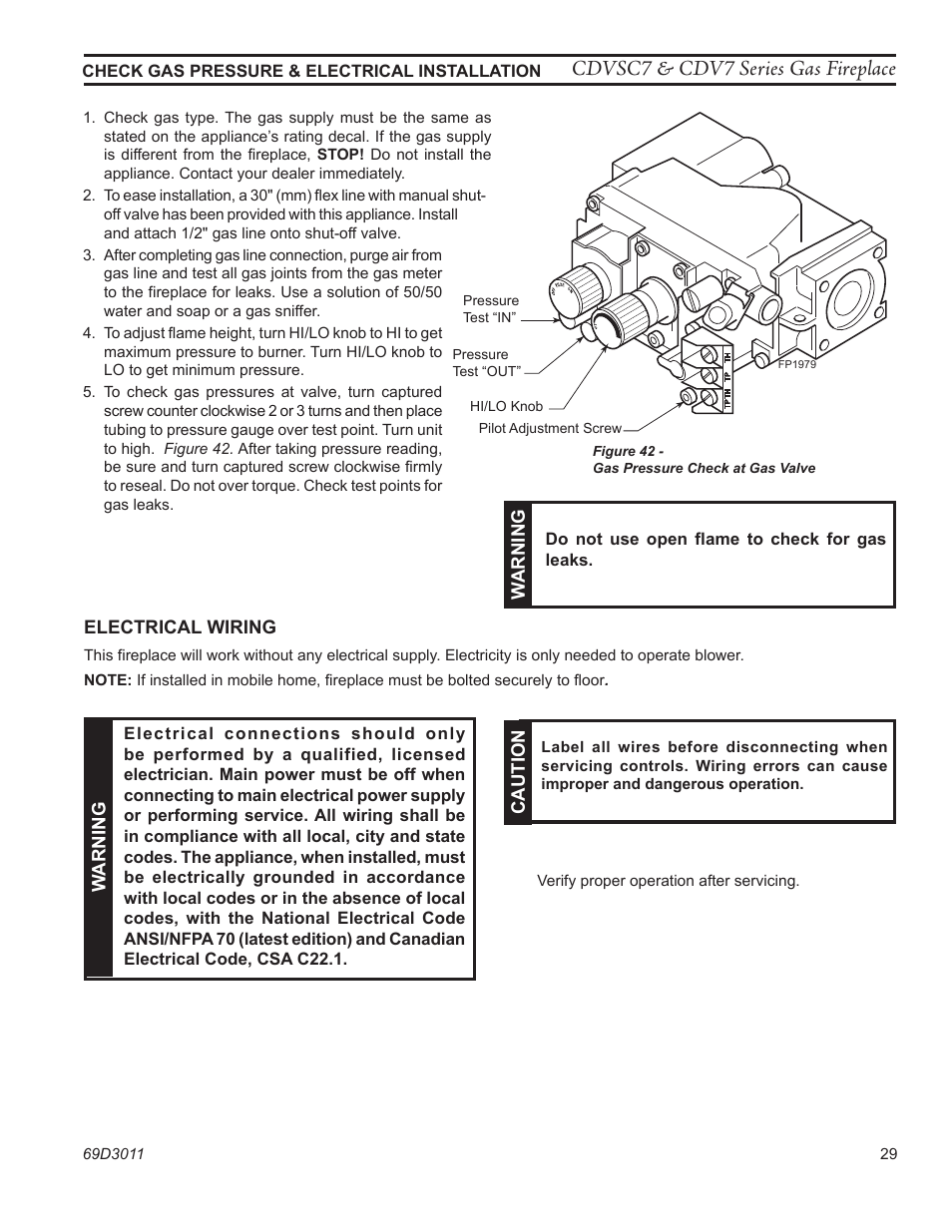 Cdvsc7 & cdv7 series gas fireplace | Monessen Hearth CDVR33N/PV7;N/PE7;N/PSC7 User Manual | Page 29 / 68