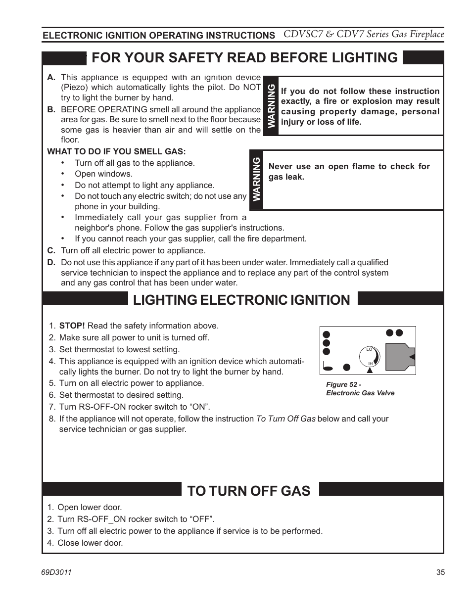 Cdvsc7 & cdv7 series gas fireplace | Monessen Hearth CDVR33N/PV7;N/PE7;N/PSC7 User Manual | Page 35 / 68