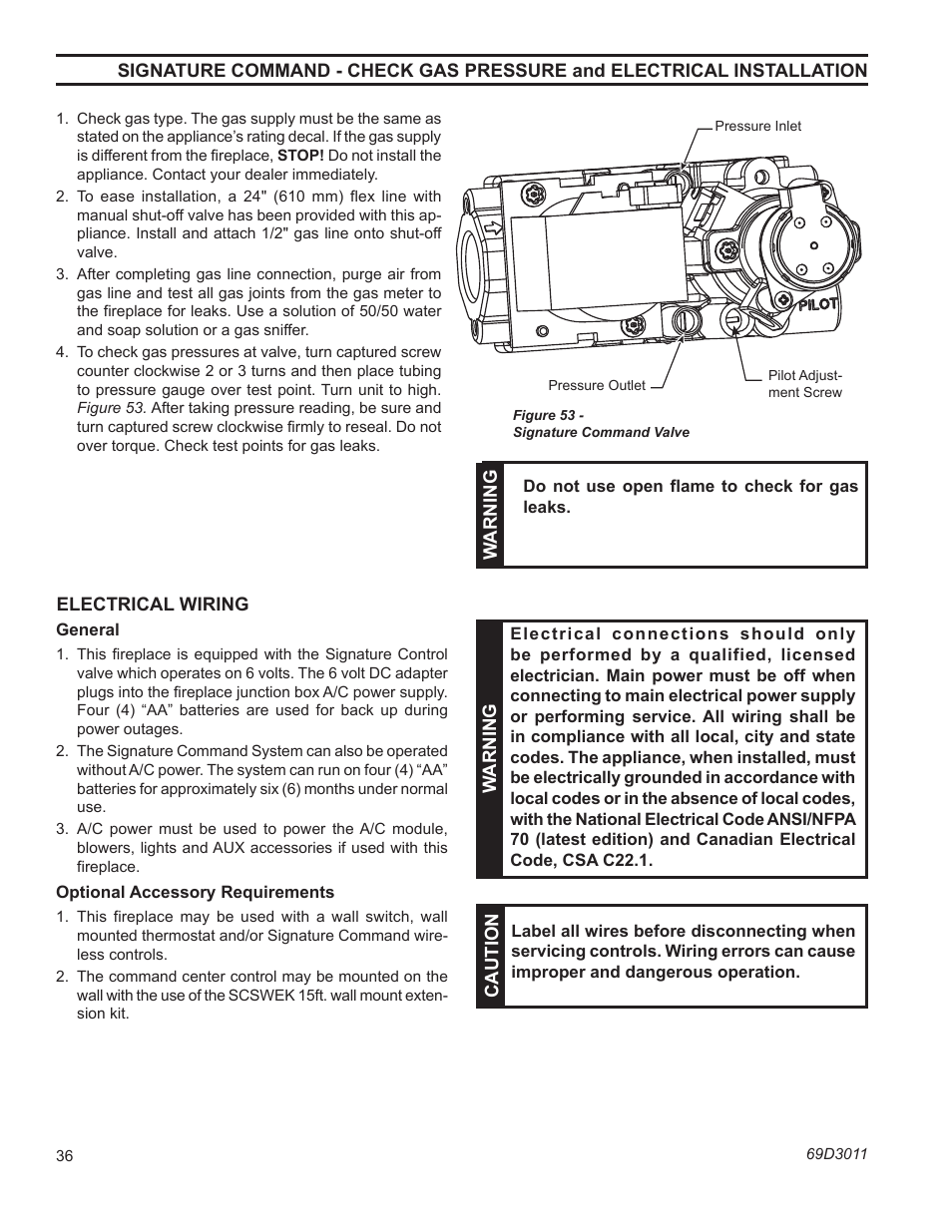 Cdvsc7 & cdv7 series gas fireplace | Monessen Hearth CDVR33N/PV7;N/PE7;N/PSC7 User Manual | Page 36 / 68