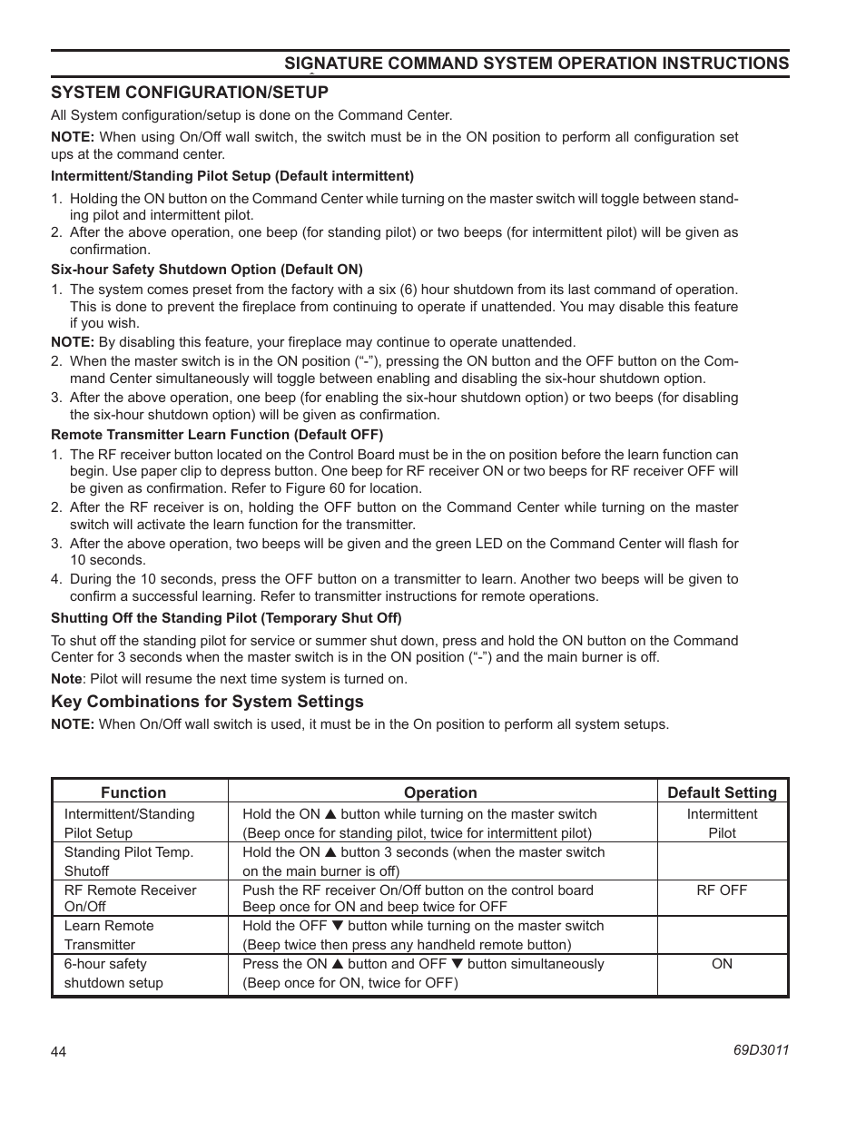 Cdvsc7 & cdv7 series gas fireplace | Monessen Hearth CDVR33N/PV7;N/PE7;N/PSC7 User Manual | Page 44 / 68