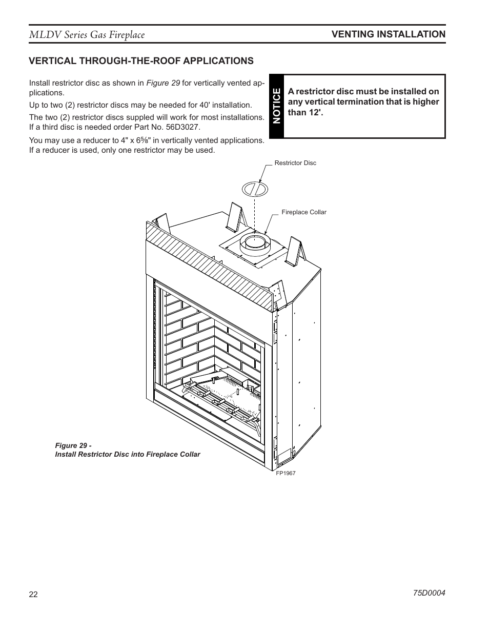 Mldv series gas fireplace | Monessen Hearth DIRECT VENT MLDV500 User Manual | Page 22 / 68