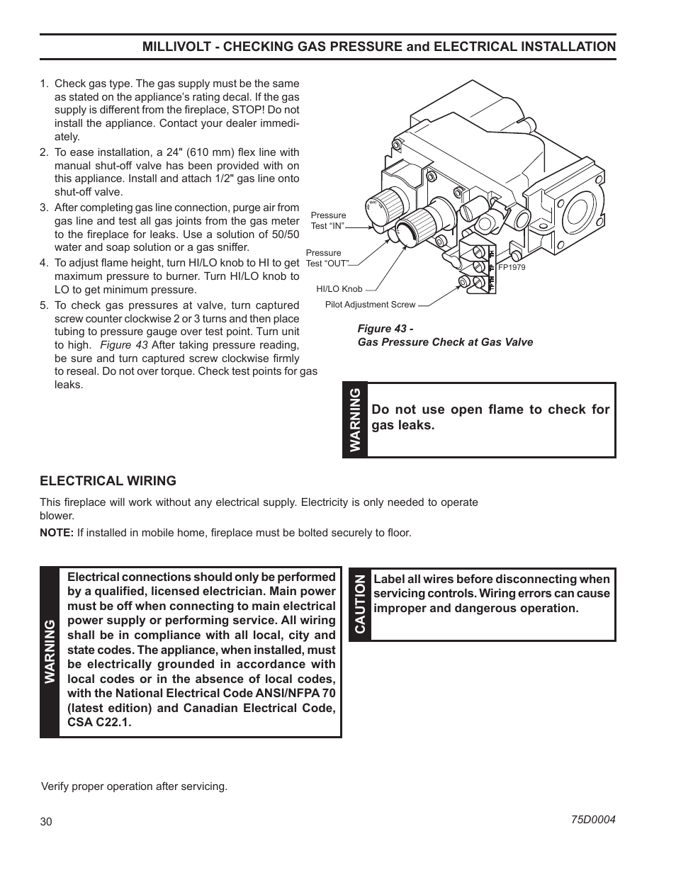 Mldv series gas fireplace | Monessen Hearth DIRECT VENT MLDV500 User Manual | Page 30 / 68