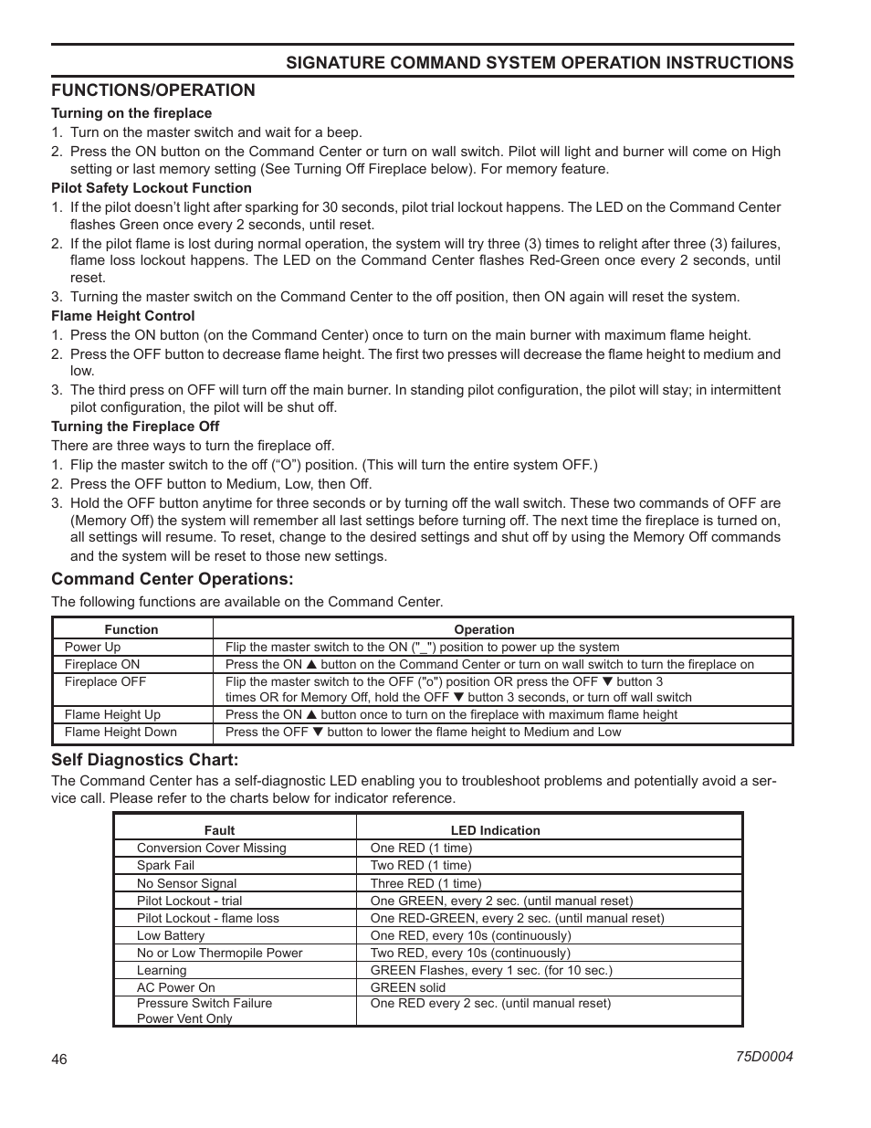 Mldv series gas fireplace | Monessen Hearth DIRECT VENT MLDV500 User Manual | Page 46 / 68