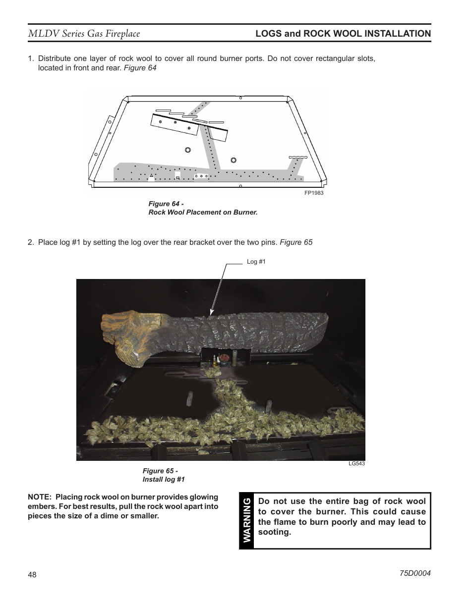 Mldv series gas fireplace | Monessen Hearth DIRECT VENT MLDV500 User Manual | Page 48 / 68