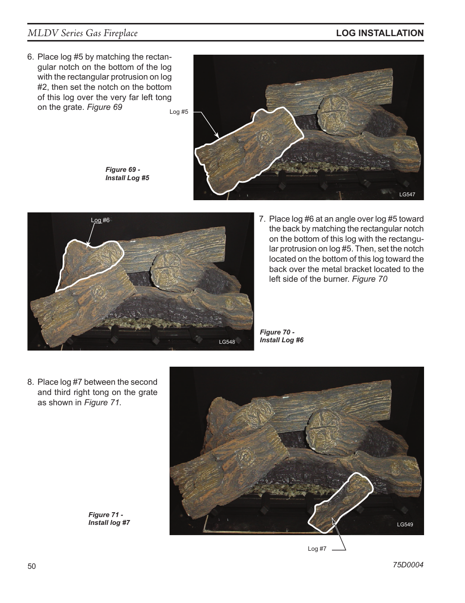 Mldv series gas fireplace | Monessen Hearth DIRECT VENT MLDV500 User Manual | Page 50 / 68