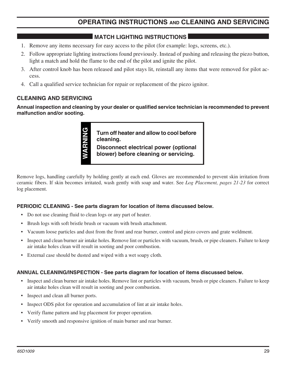 Monessen Hearth MHSC EYF24 User Manual | Page 29 / 36