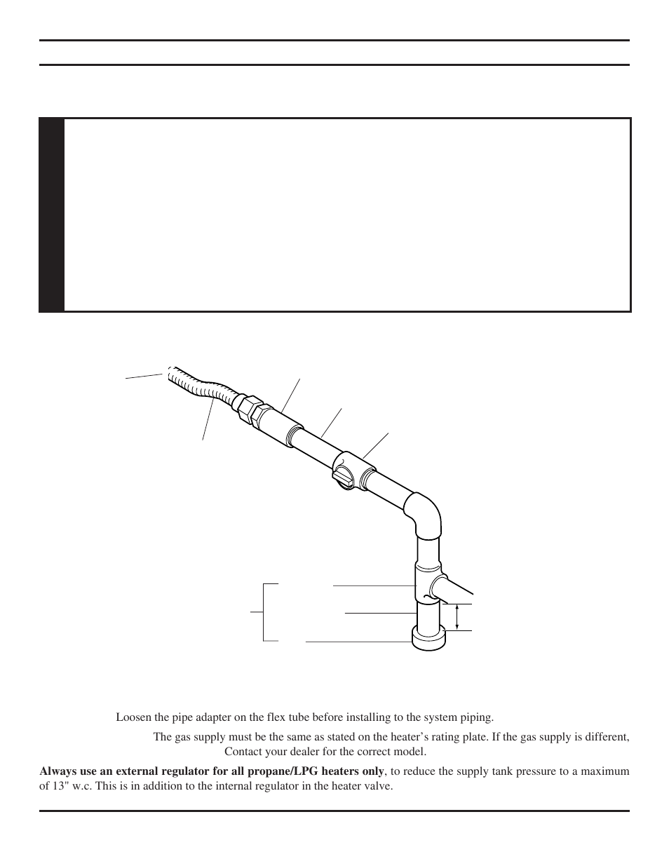 Caution connecting the gas, Caution | Monessen Hearth Vent-Free Fireplace Systems DBX24C* User Manual | Page 20 / 44