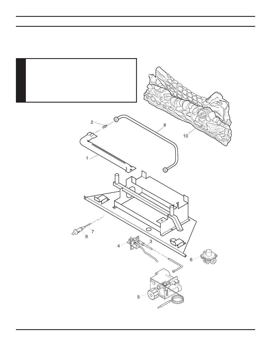 Illustrated parts breakdown, Warning | Monessen Hearth Vent-Free Fireplace Systems DBX24C* User Manual | Page 40 / 44