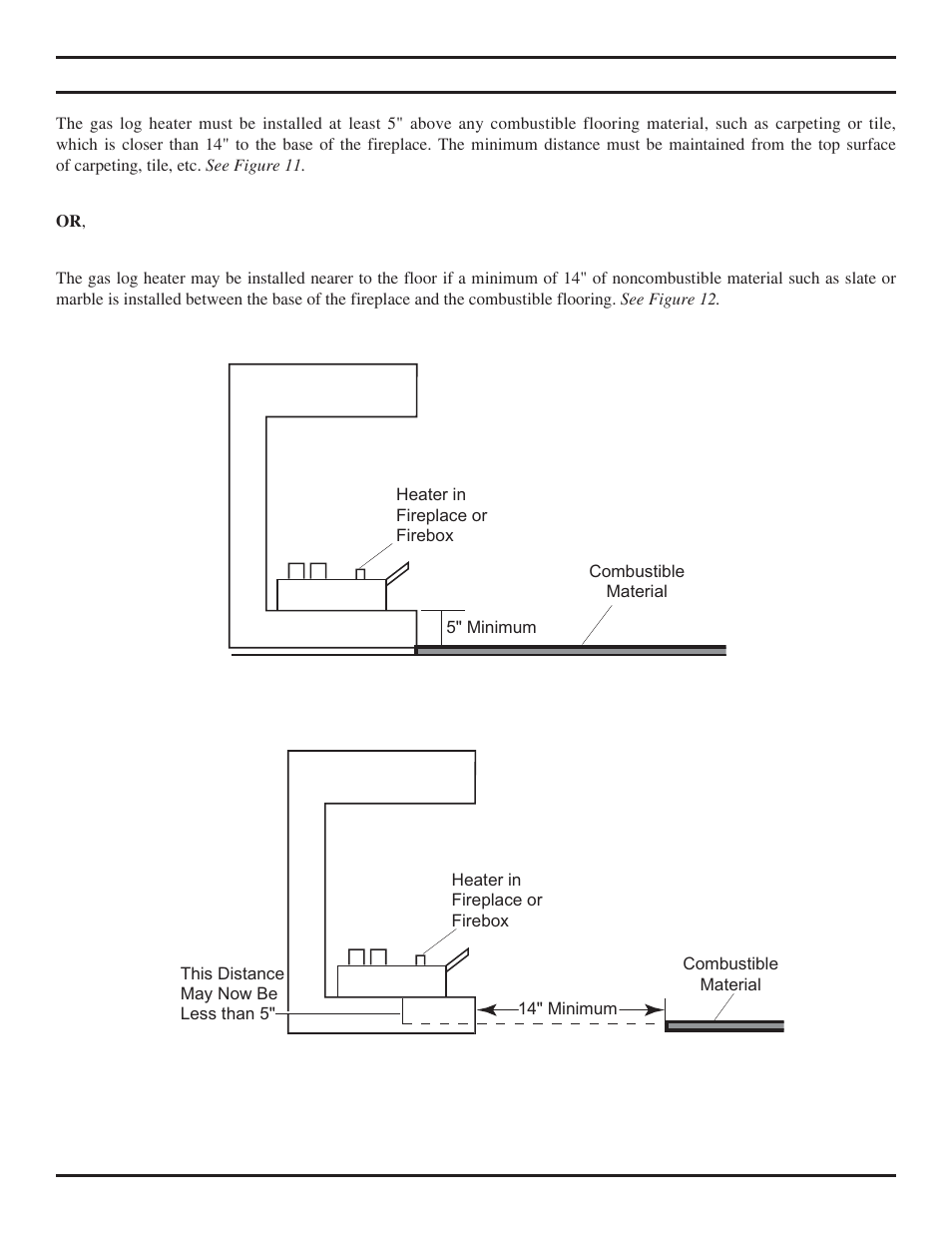 Floor clearance | Monessen Hearth DEB20 User Manual | Page 17 / 40