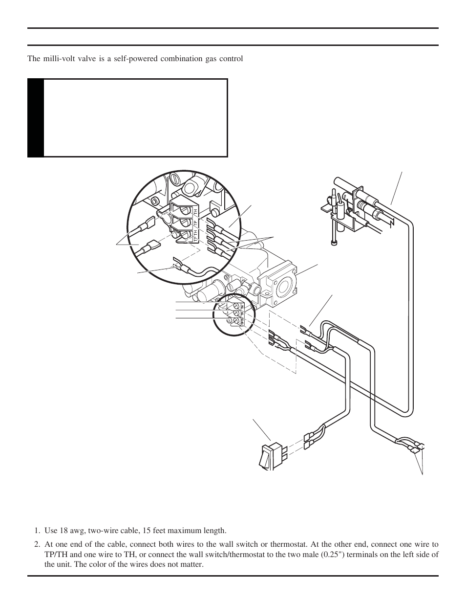 Electrical wiring (milli-volt), Caution | Monessen Hearth DEB20 User Manual | Page 22 / 40