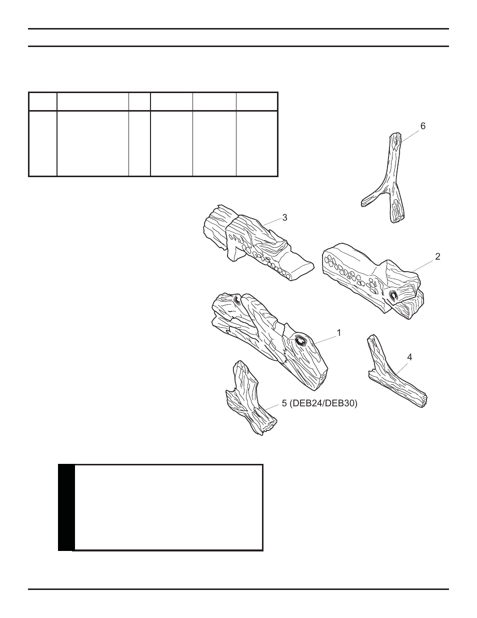 Replacement parts list, Warning | Monessen Hearth DEB20 User Manual | Page 37 / 40