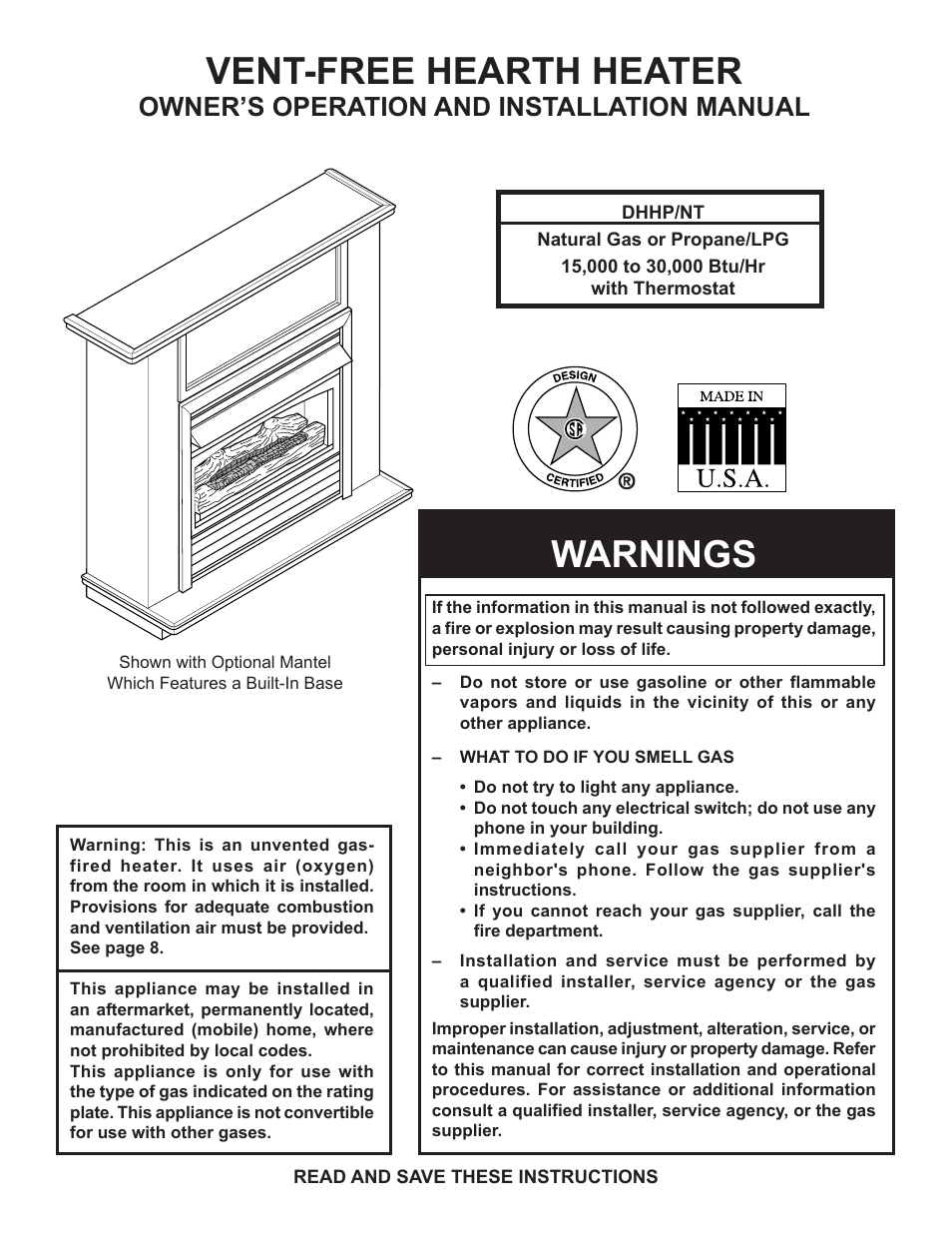 Monessen Hearth BTU/Hr User Manual | 32 pages