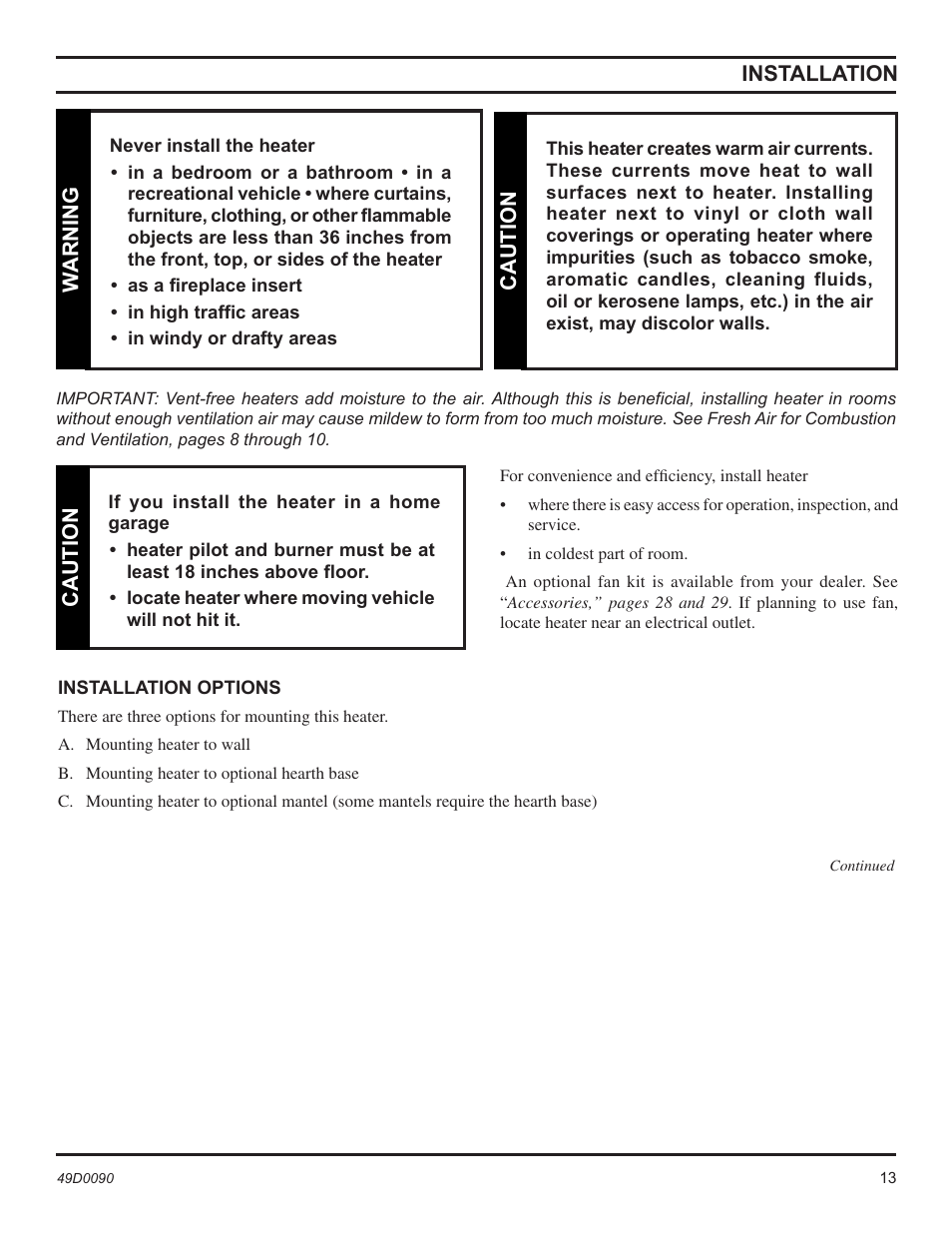 Monessen Hearth BTU/Hr User Manual | Page 13 / 32