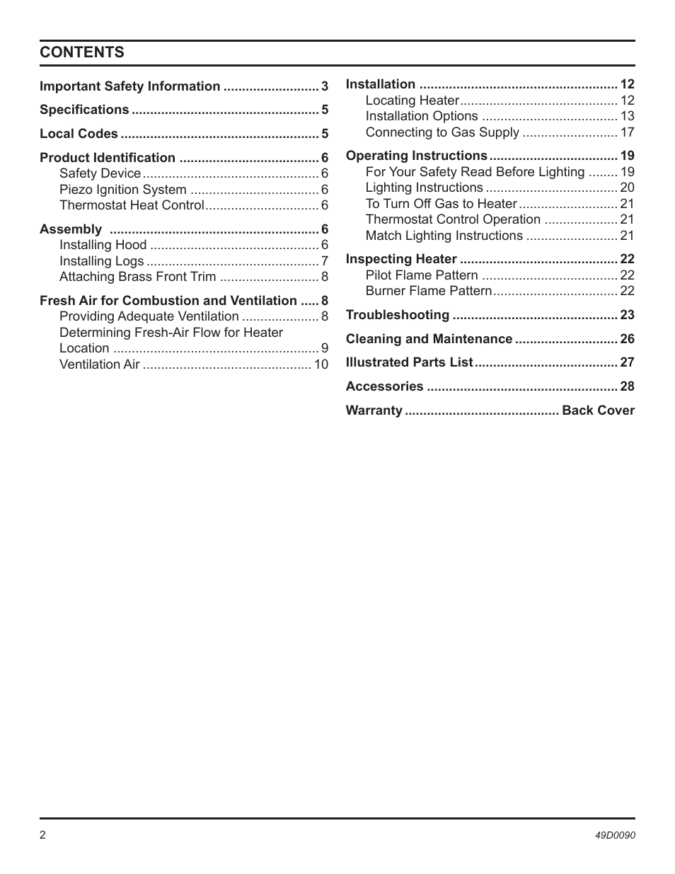 Monessen Hearth BTU/Hr User Manual | Page 2 / 32