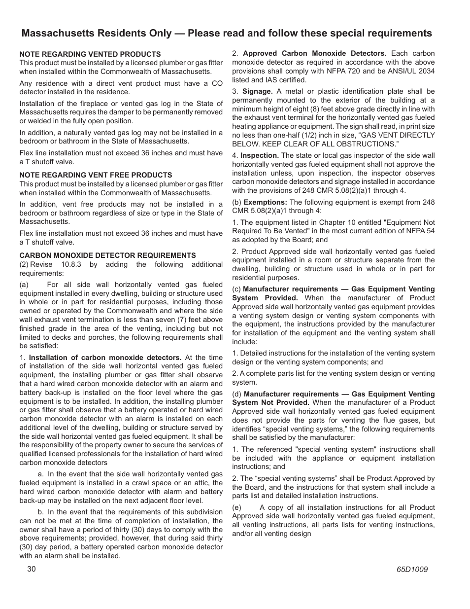 Monessen Hearth EYF18 User Manual | Page 30 / 32