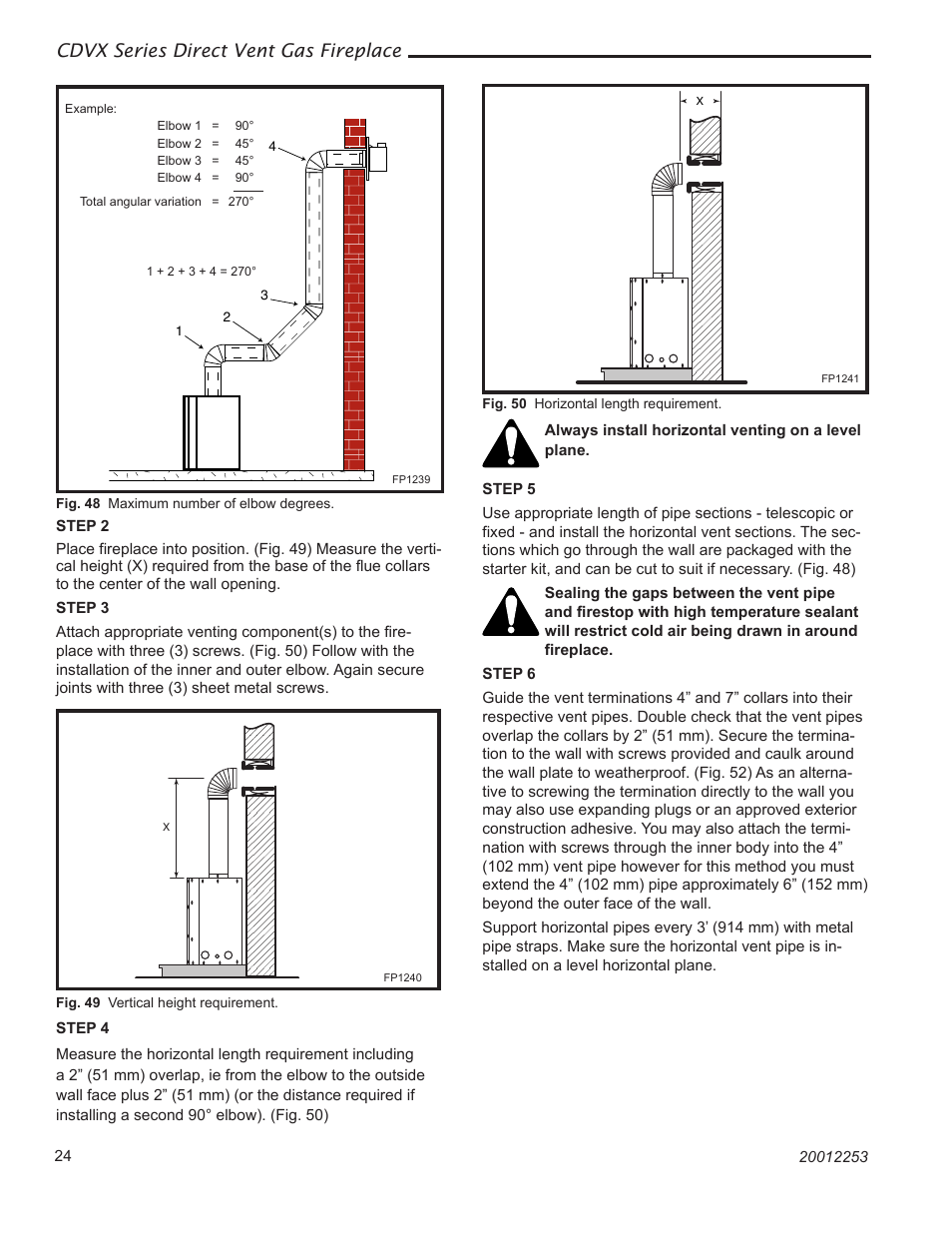 Cdvx series direct vent gas fireplace | Monessen Hearth 36CDVXTRN User Manual | Page 24 / 44