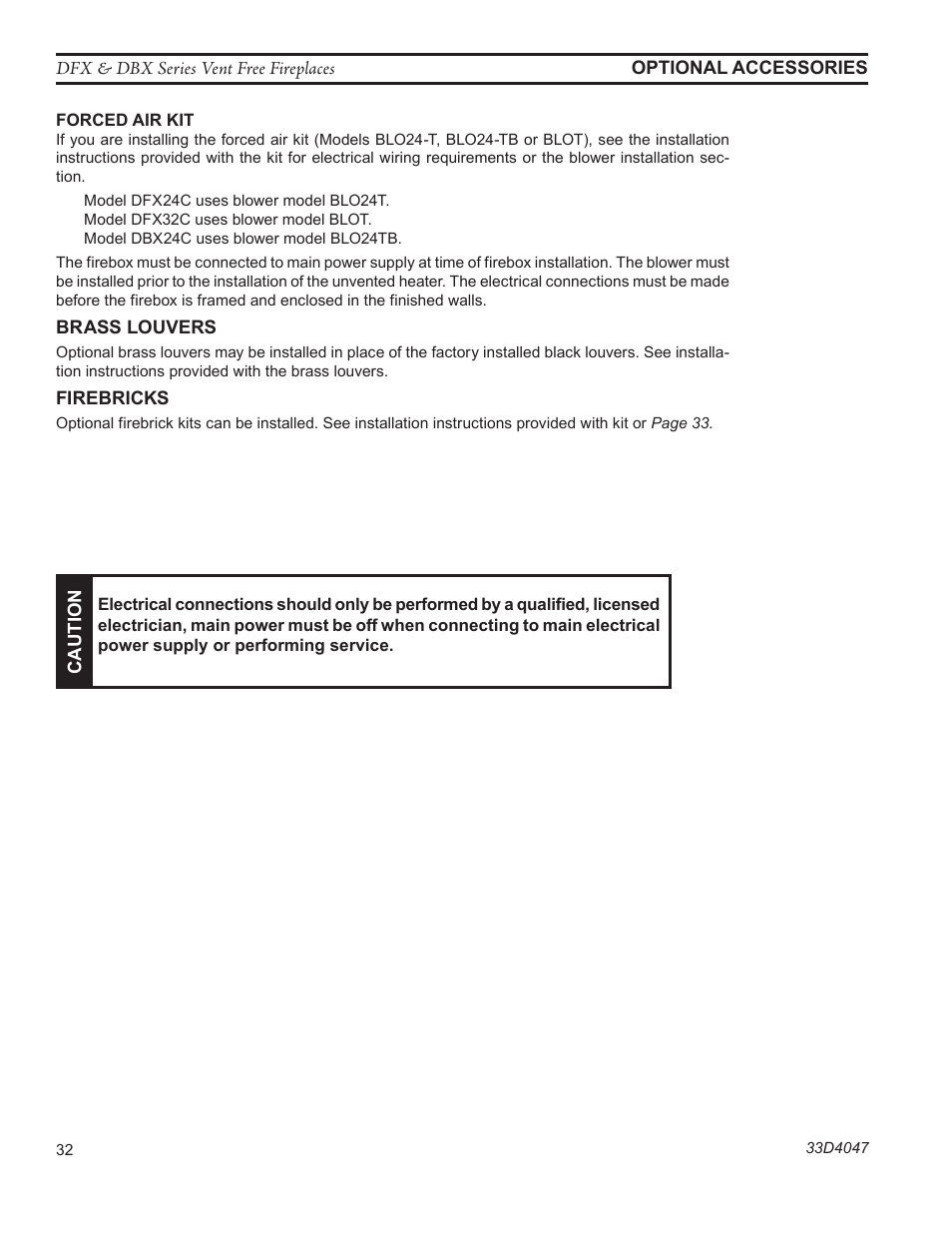 Monessen Hearth DBX24C User Manual | Page 32 / 36