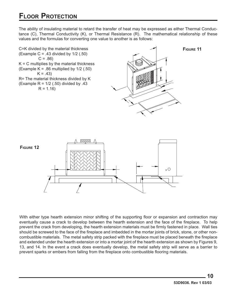 Loor, Rotection, 12 f | Monessen Hearth HWB700HB User Manual | Page 11 / 36