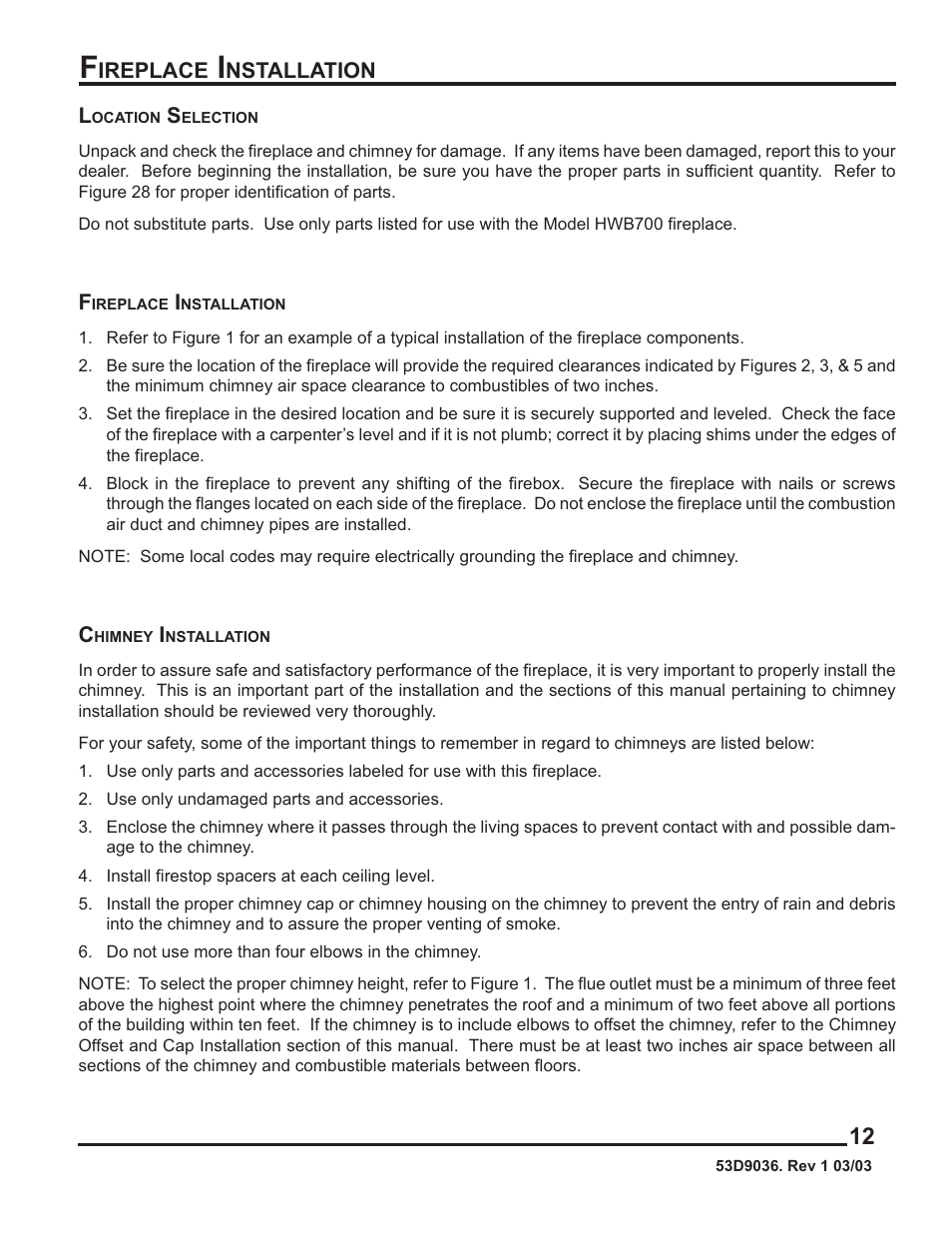 Monessen Hearth HWB700HB User Manual | Page 13 / 36