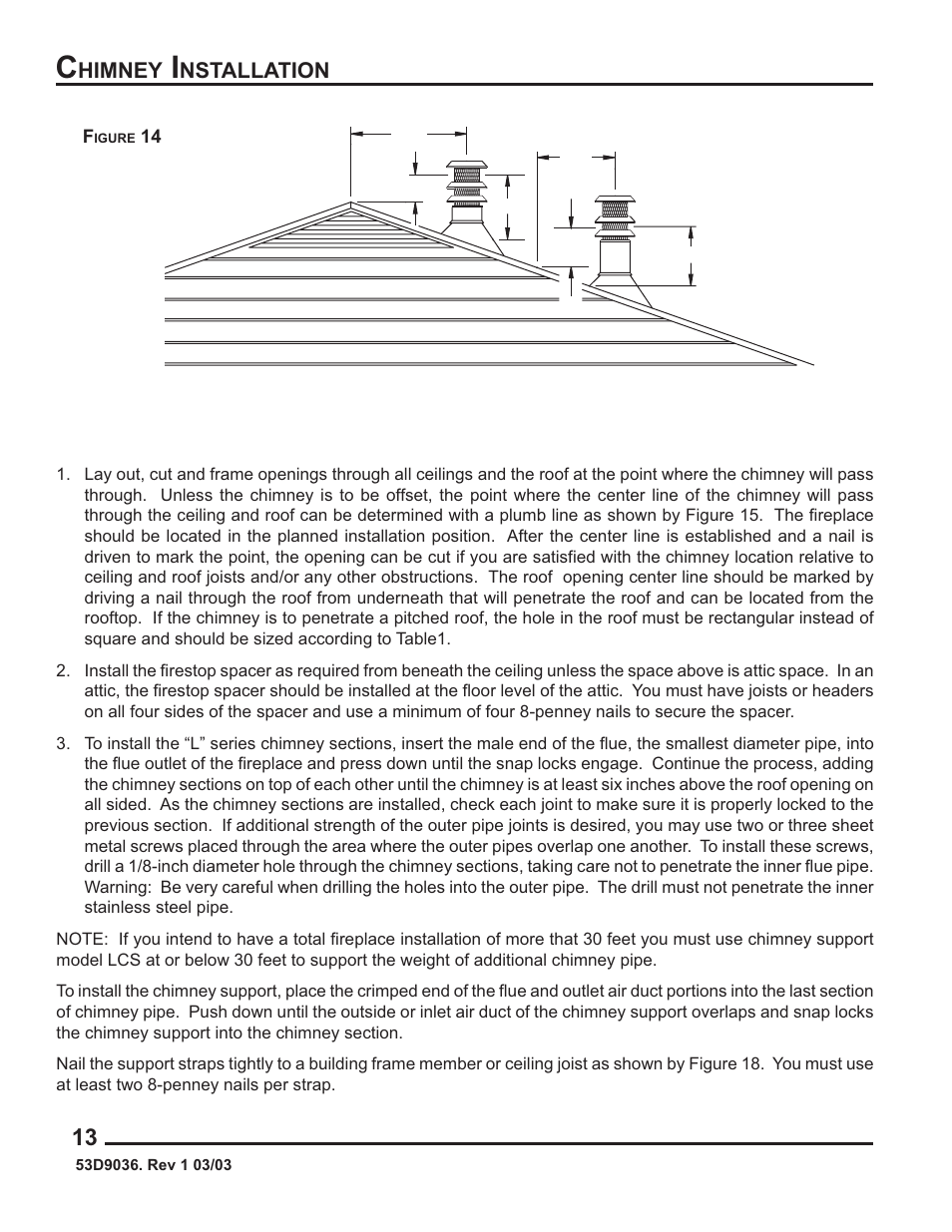 Himney, Nstallation | Monessen Hearth HWB700HB User Manual | Page 14 / 36